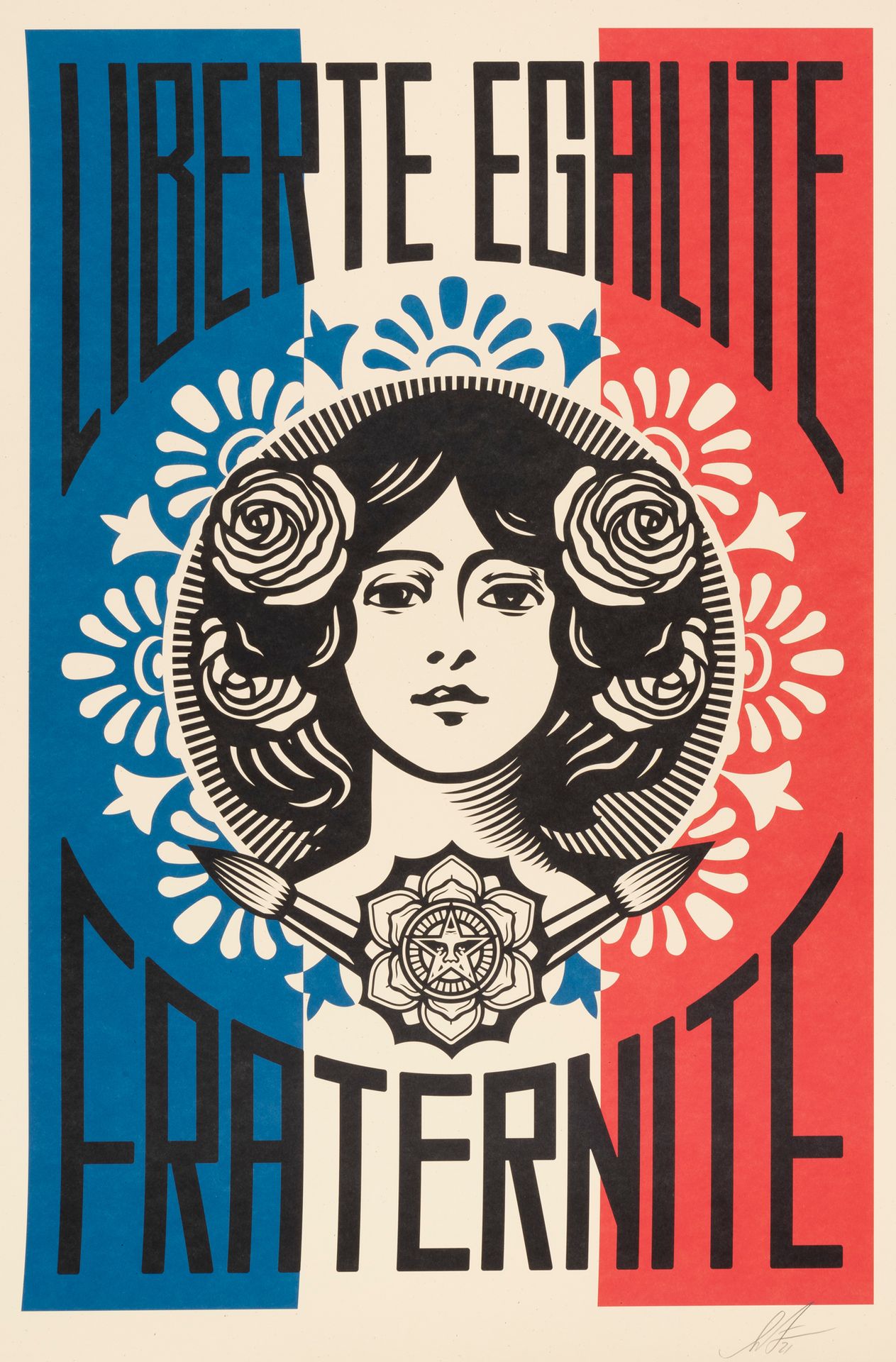 Shepard FAIREY (né en 1970) Liberté, égalité, fraternité, 2021.
Sérigraphie en c&hellip;