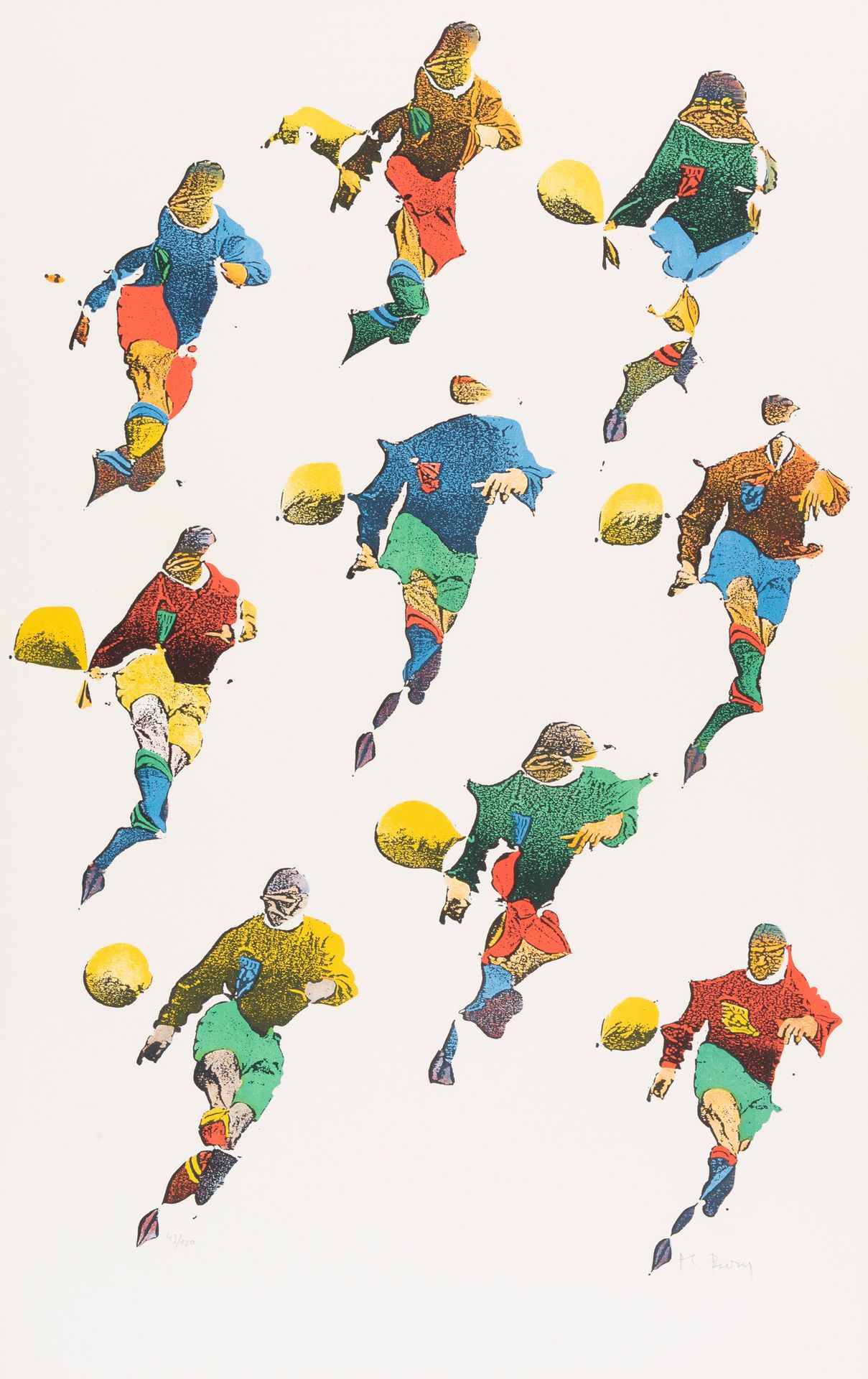 POL BURY (1922-2005) Copa del mundo, 1982.
Lithographie en couleurs.
Signée et n&hellip;