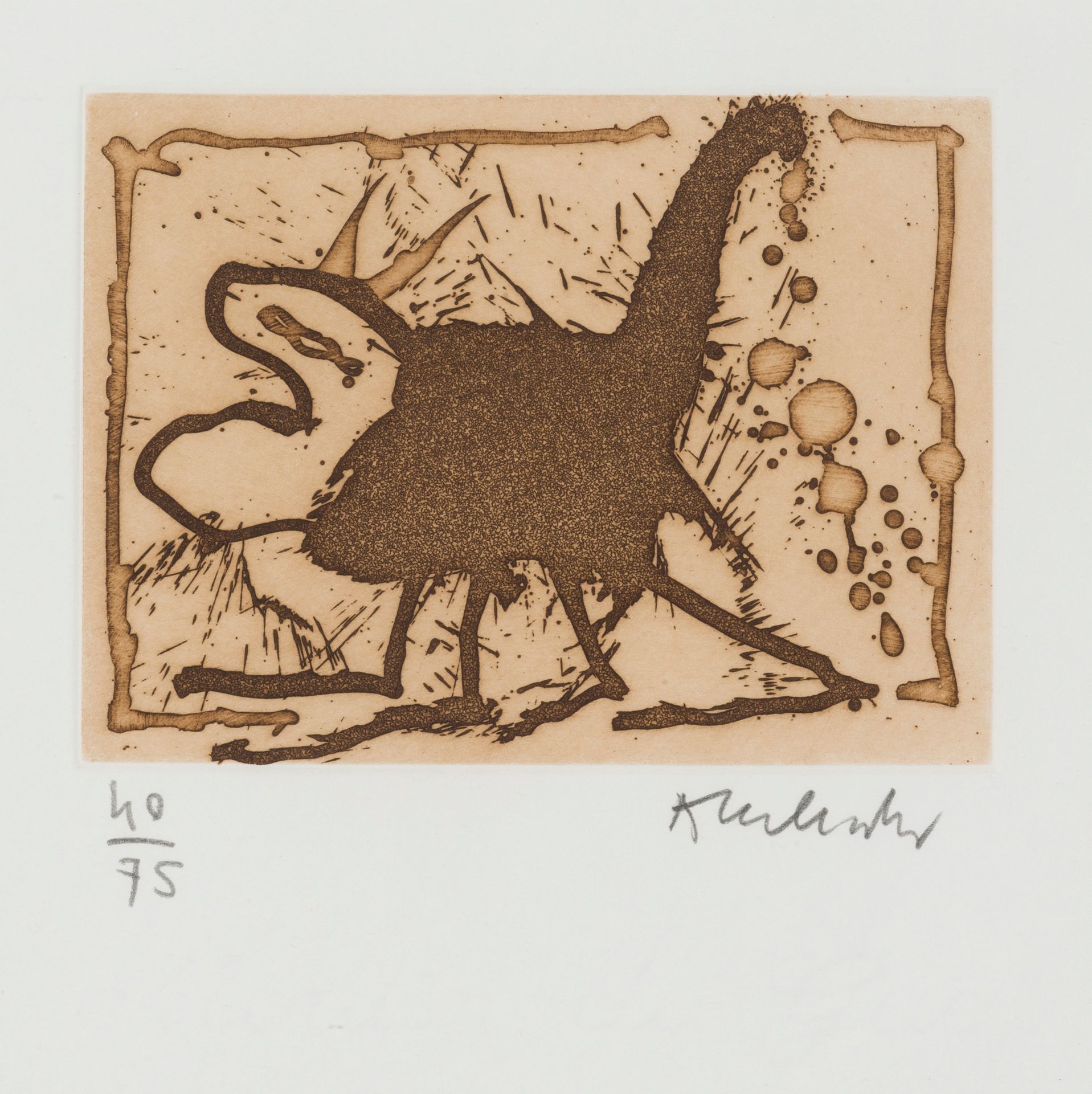 PIERRE ALECHINSKY (né en 1927) La pieuvre.
Eau-forte.
Signée et numérotée 40/75.&hellip;