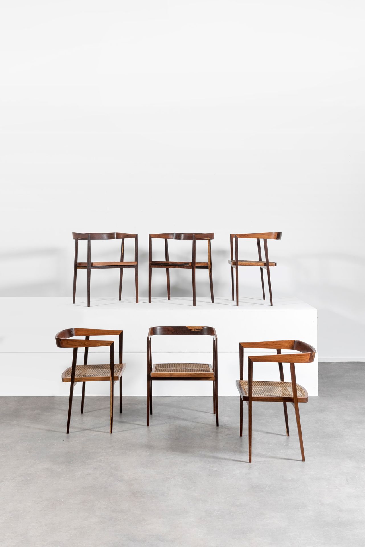 JOAQUIM TENREIRO (1906-1992) Mod. U Chair
Suite of six armchairs
Structures in i&hellip;