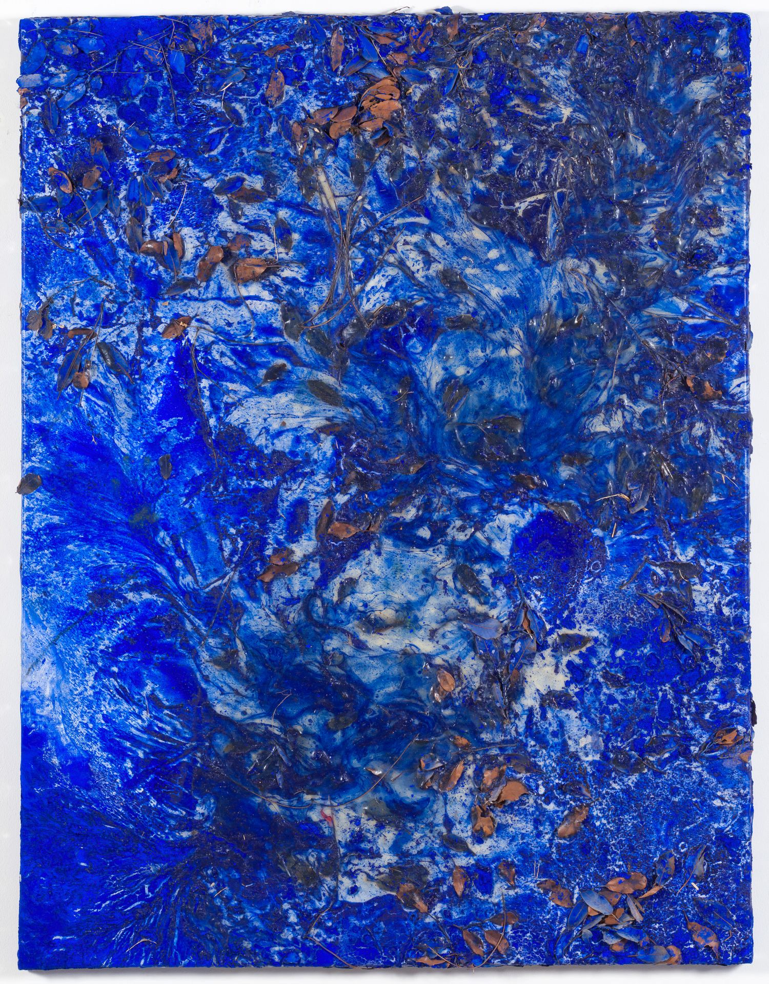 PHILIPPE PASTOR (né en 1961) AR 
Composition in blue 
2018

Leaves inlaid with b&hellip;