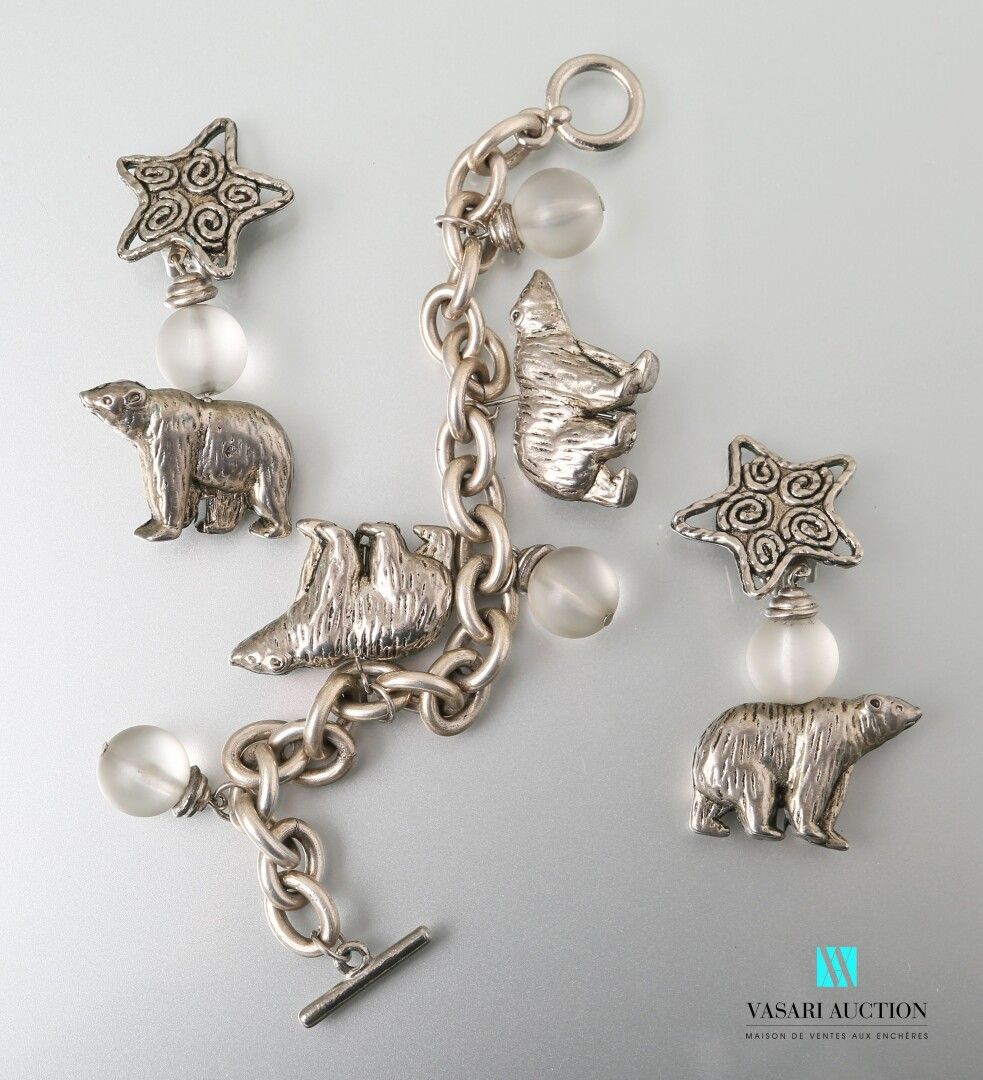 Null Mezzo set in metallo che comprende un braccialetto con charms con orsi e pa&hellip;