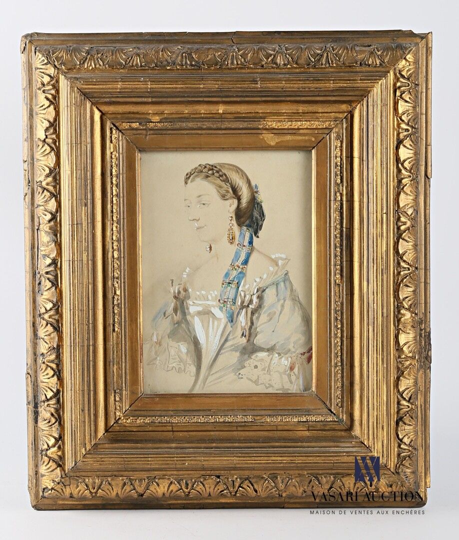 Null Ecole française du XIXème siècle

Portrait d'élégante au ruban

Aquarelle

&hellip;