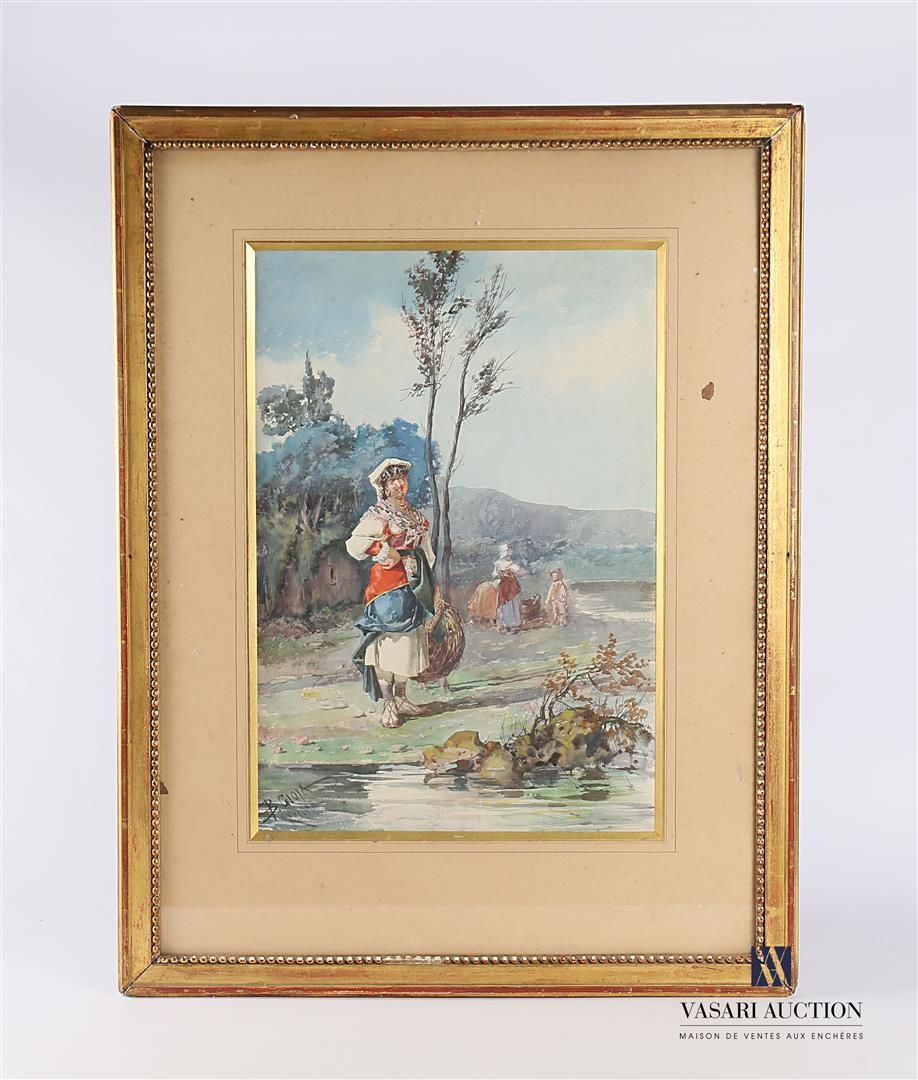 Null 吉奥哈-贝利萨里奥 (1829-1906)

波西米亚人

水彩画

签名，位于罗马左下角

有框作品

视线尺寸：53 x 36,5 cm

带画框&hellip;