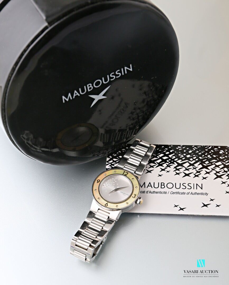 Null Mauboussin, steel lady's wristwatch model "Amour le jour se lève", round ca&hellip;
