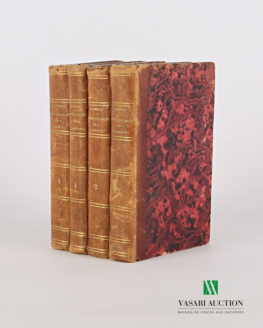 Null 巴伦-艾伯特-J-L--激情生理学或道德情感新学说--第三版--巴黎，Béchet Jeune，1828年--4卷12册--皮革和大理石纸板装订--第&hellip;