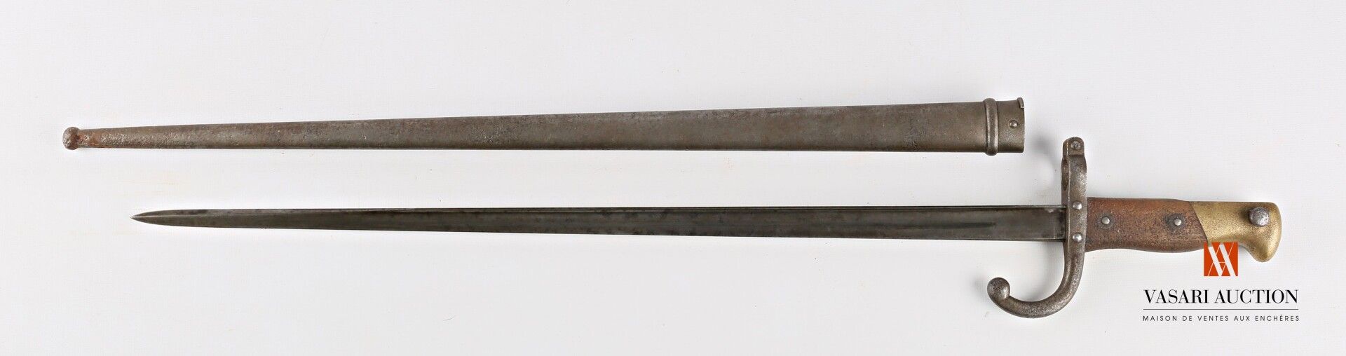 Null Baïonnette Gras modèle 1874, lame de 52,3 cm, marque sur le dos « Mre de St&hellip;