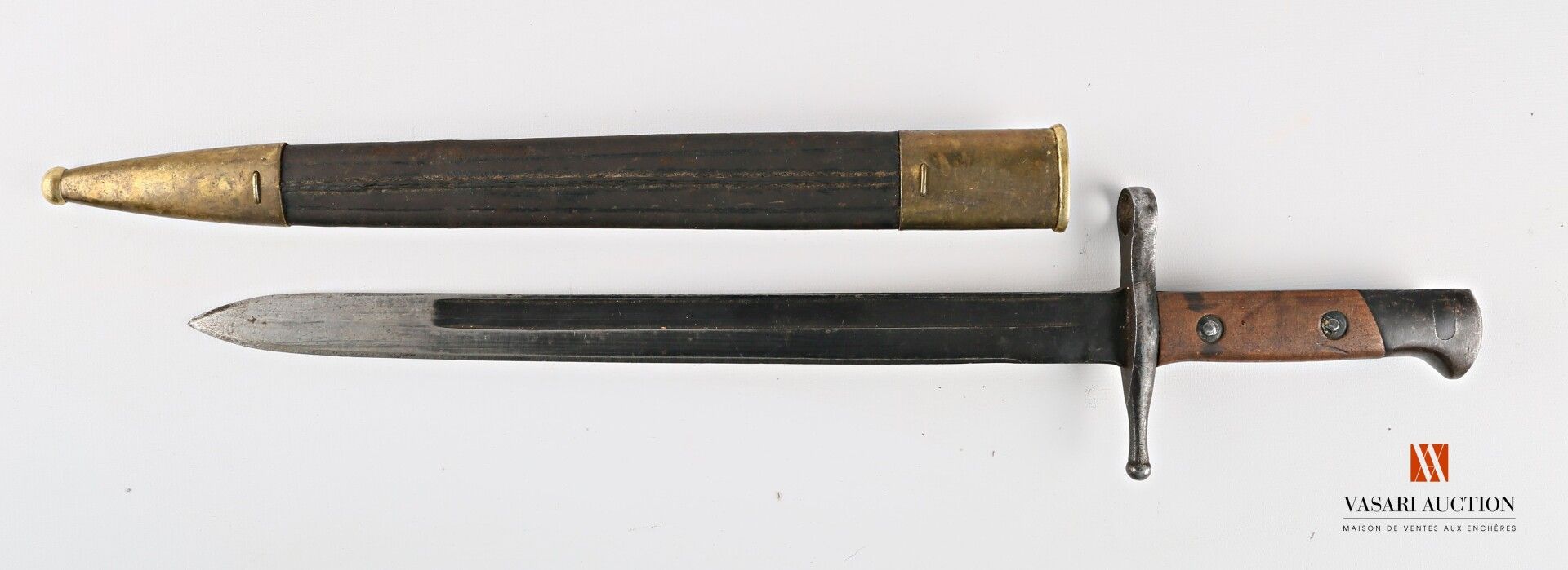 Null Baïonnette Carcano 1891, lame droite bronzée de 29,8 cm, croisière frappée &hellip;