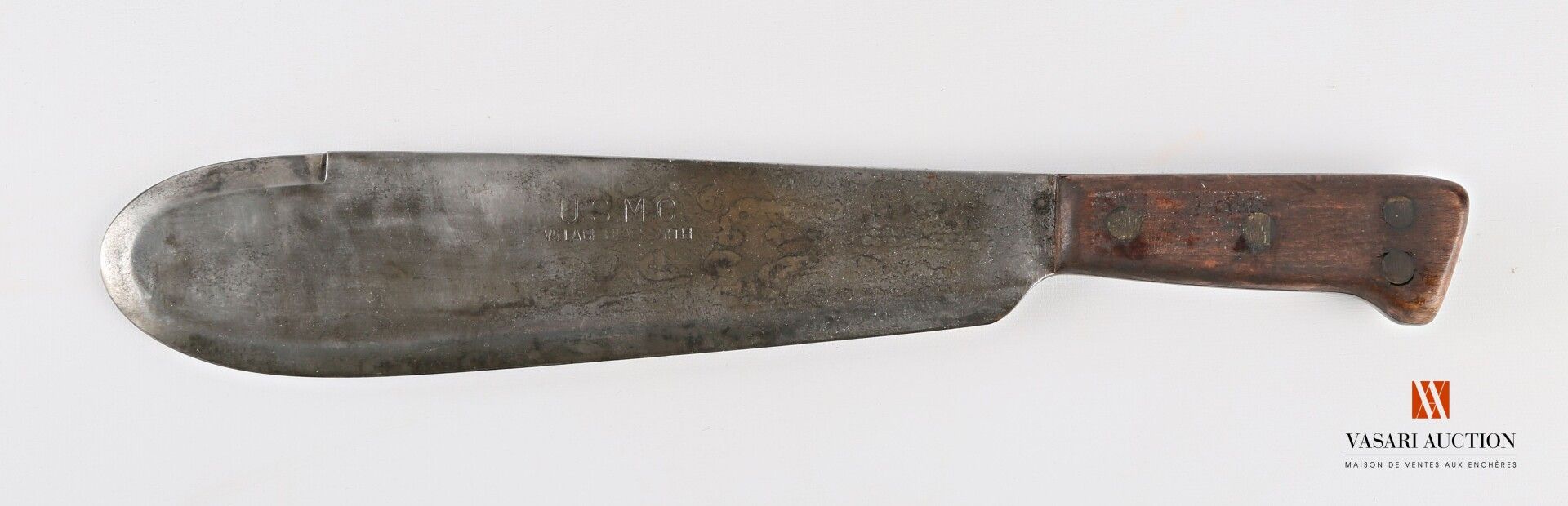 Null USMC Village Black Smith machete "bolo", LT 42 cm, piastre di legno, usura,&hellip;