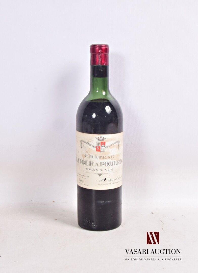 Null 1 bottle Château LATOUR A POMEROL Pomerol 1955

	Stained (1 tear). N: ht/mi&hellip;