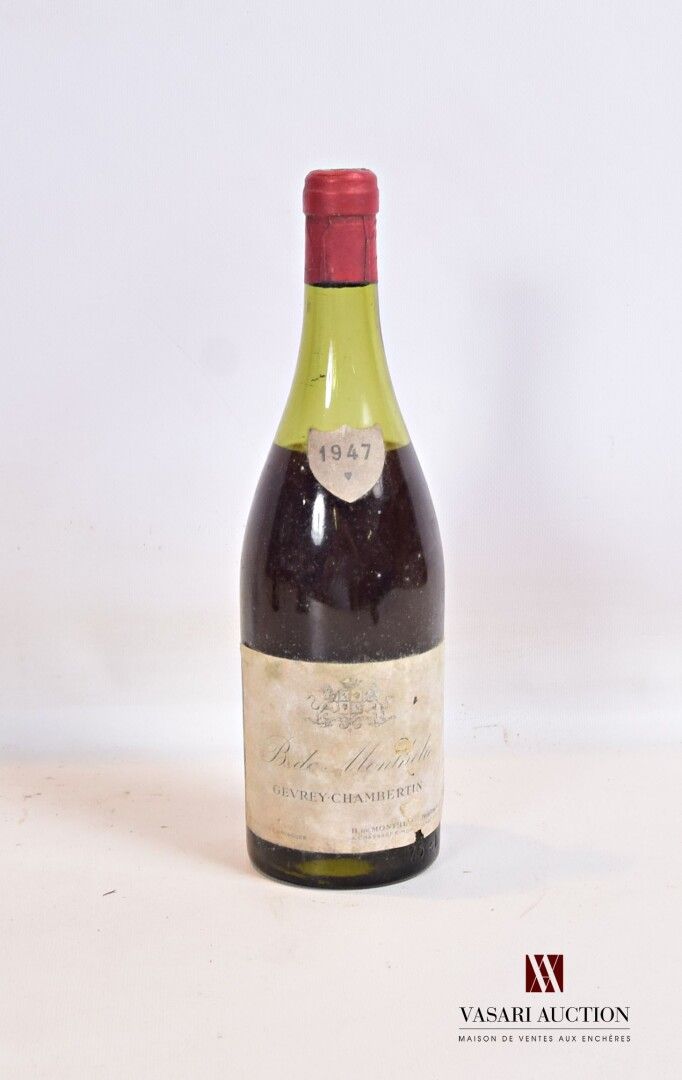 Null 1 bottle GEVREY CHAMBERTIN mise B. De Monthelie Prop. 1947

	Faded, stained&hellip;