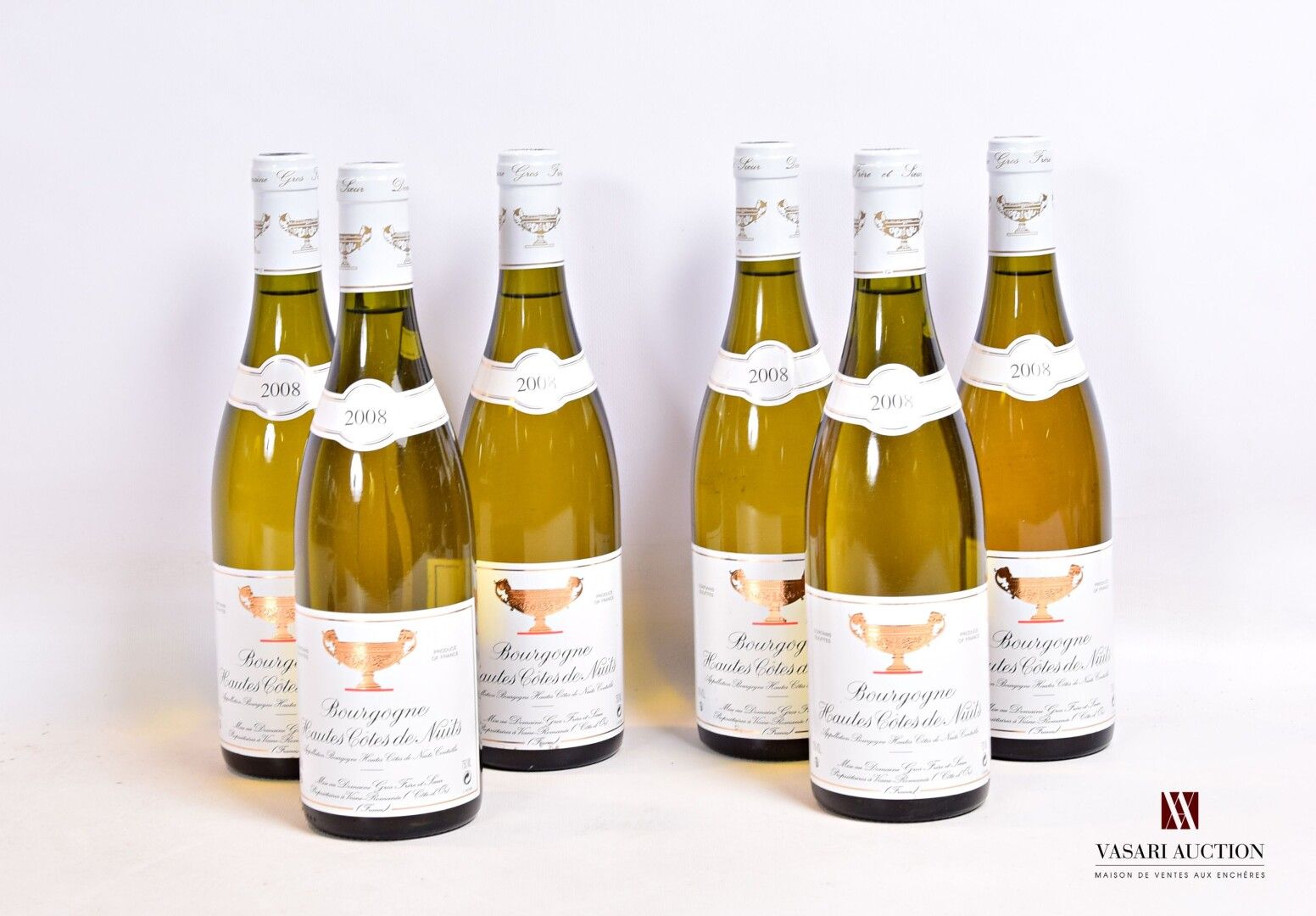 Null 6 botellas BOURGOGNE Htes CÔTES DE NUITS mise Dom. Gros Frère et Soeur 2008&hellip;
