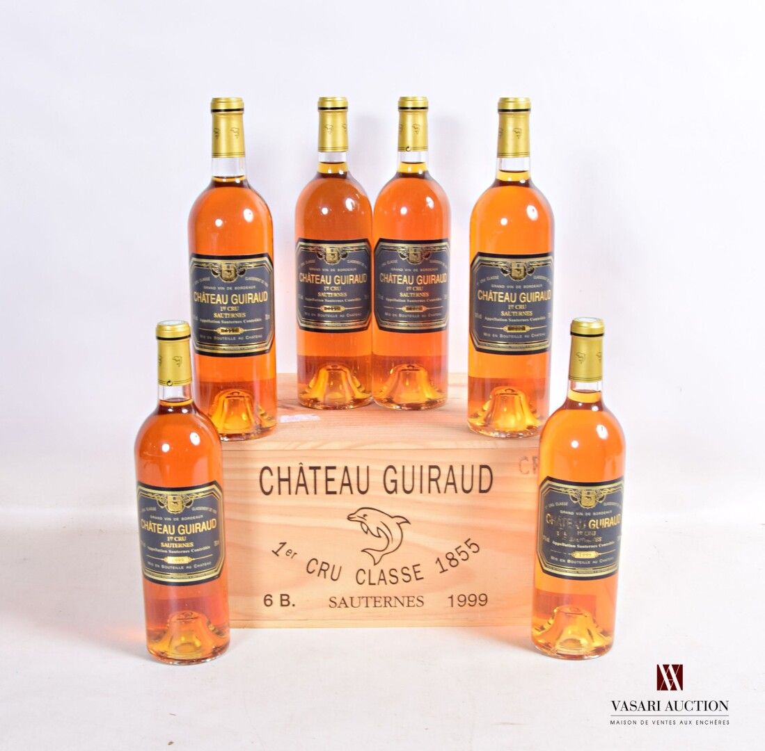 Null 6 Flaschen Château GUIRAUD Sauternes 1er GCC 1999

	Zustand: 5 ausgezeichne&hellip;