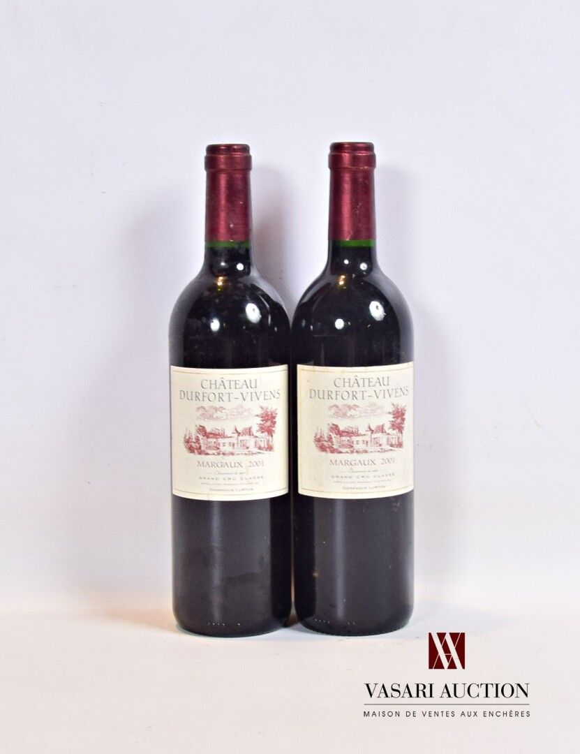 Null 2 bottiglie Château DURFORT VIVENS Margaux GCC 2001

	E. Un po' macchiato. &hellip;