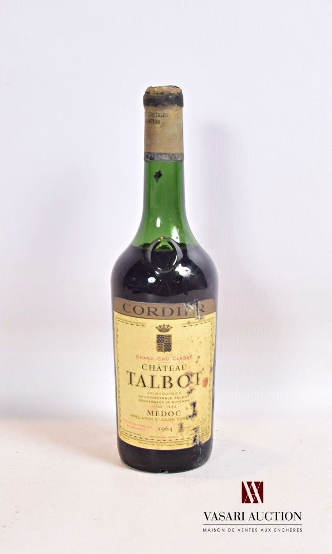 Null 1 Flasche Château TALBOT St Julien GCC 1964

	Fleckig und ein wenig eingeri&hellip;