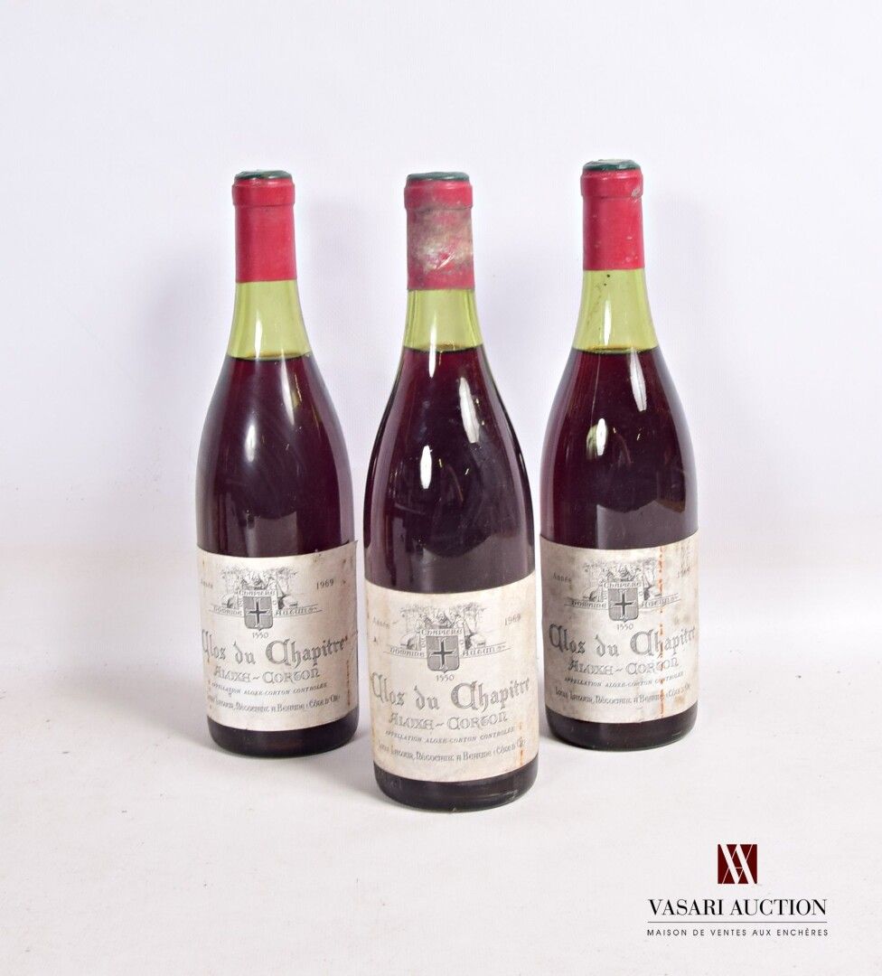 Null 3 bottiglie ALOXE CORTON Clos du Chapitre mise L. Latour neg. 1969

	Sbiadi&hellip;