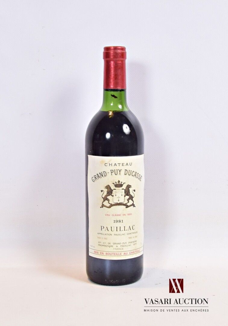 Null 1 bottiglia Château GRAND PUY DUCASSE Pauillac GCC 1981

	E. Un po' sbiadit&hellip;