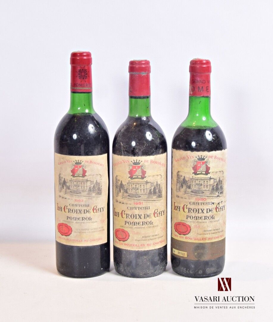 Null 3 bouteilles	Château LA CROIX DE GAY	Pomerol	

	1 blle de 1983, 1 blle de 1&hellip;