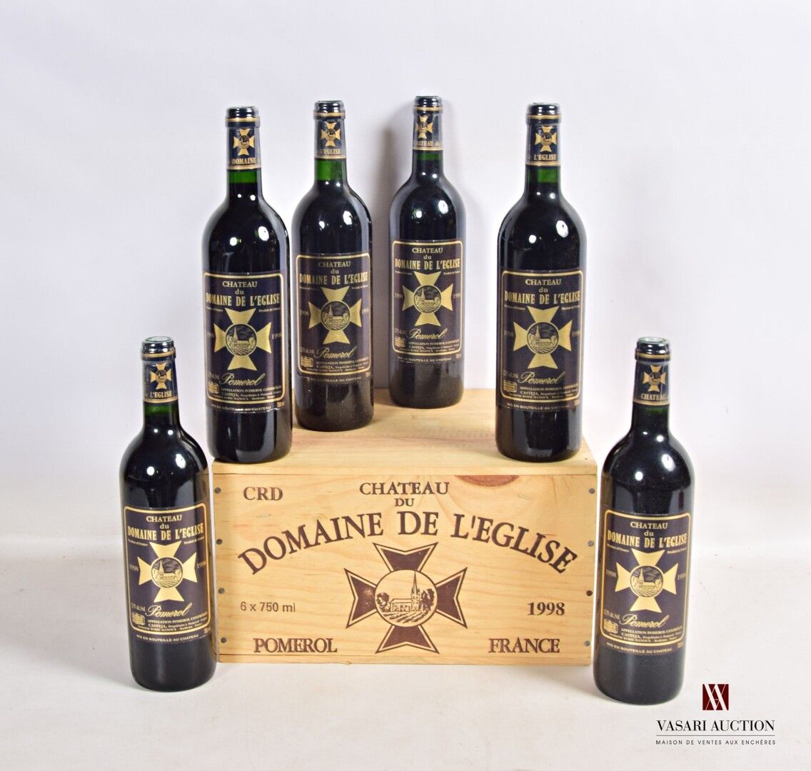 Null 6 bouteilles	Château Du DOMAINE DE L'ÉGLISE	Pomerol	1998

	Et. Impeccables.&hellip;