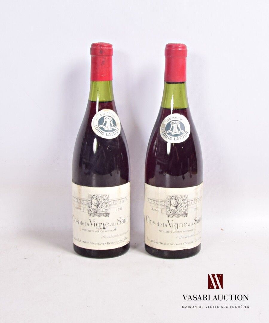Null 2 bottles CORTON Clos de la Vigne au Saint mise L. Latour neg. 1962

	Stain&hellip;