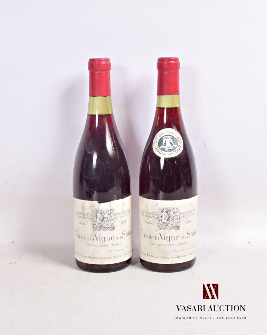 Null 2 bottles CORTON Clos de la Vigne au Saint mise L. Latour neg. 1964

	And. &hellip;