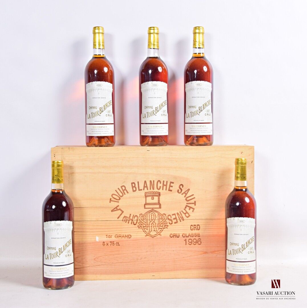 Null 5 bouteilles	Château LA TOUR BLANCHE	Sauternes 1er GCC	1996

	Et. Excellent&hellip;