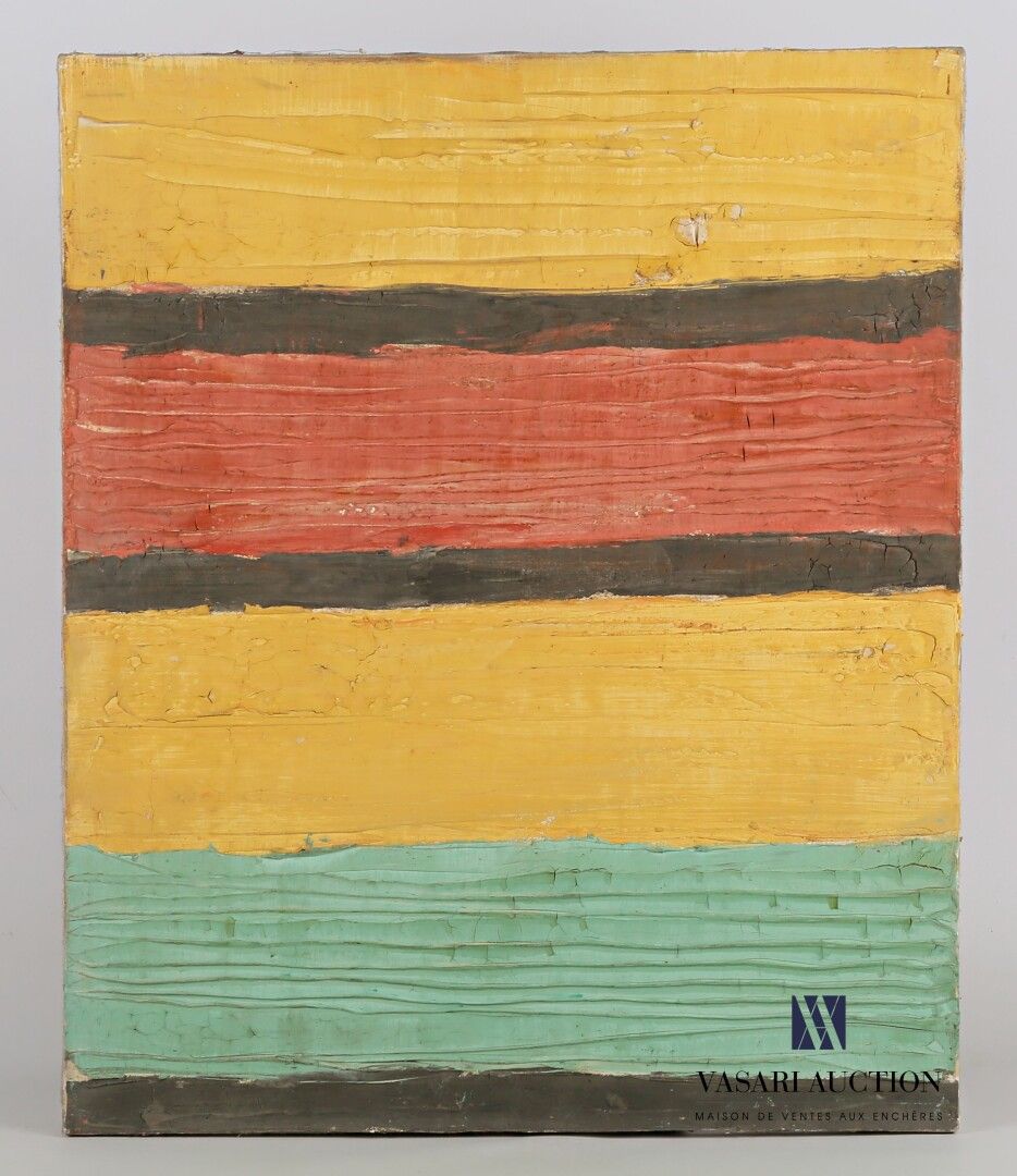 Null 帕萨尼蒂-弗朗西斯科（生于1952年

红色、黄色和绿色组成

布面油画

60 x 50厘米