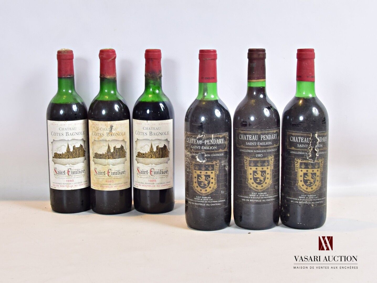 Null 一共6瓶，包括:

3瓶Chateau CÔTES BAGNOLE St Emilion 1985

圣爱美浓彭达里酒庄3瓶，1985年

	染色（3&hellip;