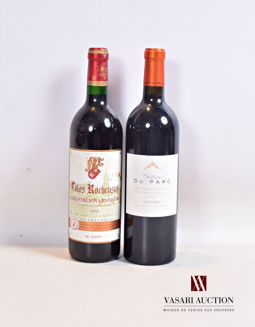Null Lot of 2 bottles including :

1 bottle CÔTES ROCHEUSES St Emilion GC 1994

&hellip;