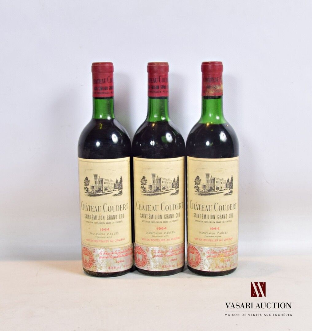 Null 3 bottles Château COUDERT St Emilion GC 1964

	And. A little faded and stai&hellip;