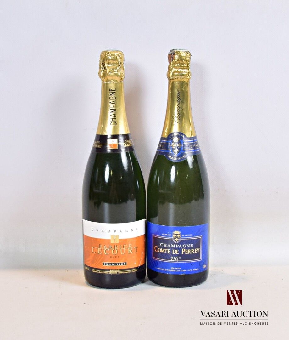 Null Set of 2 bottles of Champagne including :

1 bottle Champagne FABRICE LECOU&hellip;