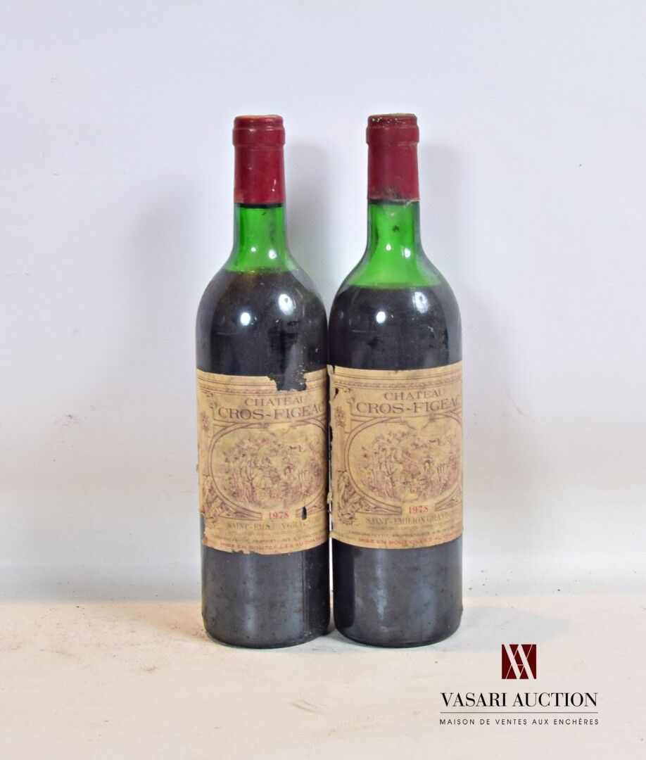 Null 2 Flaschen Château CROS FIGEAC St Emilion GC 1978

	Verblasst, fleckig und &hellip;