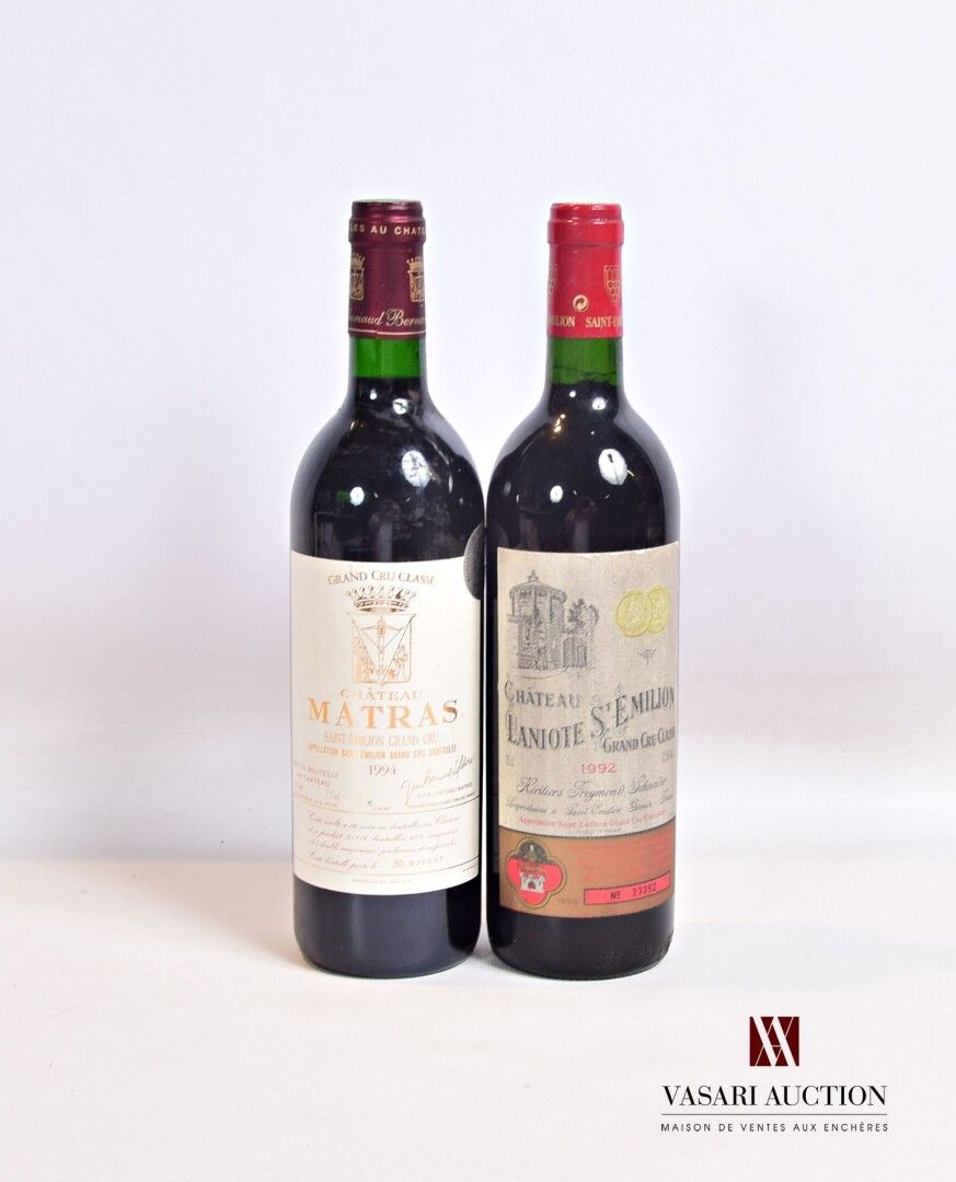Null Lotto di 2 bottiglie tra cui :

1 bottiglia Château MATRAS St Emilion GCC 1&hellip;