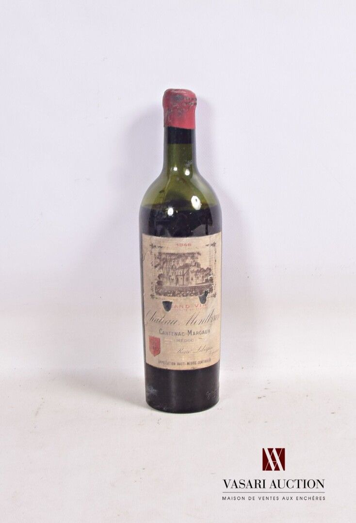 Null 1 botella de Château MONTBRUN Haut Médoc 1946

	Descolorido, manchado y rot&hellip;