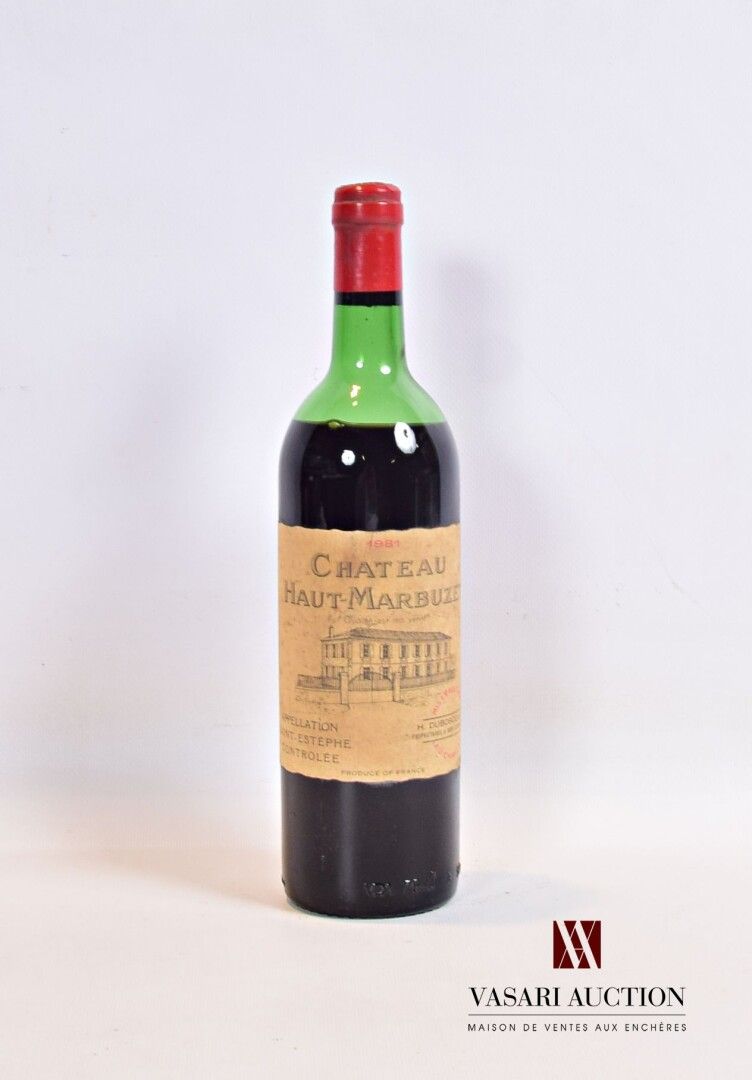 Null 1 bottle Château HAUT MARBUZET St Estèphe 1981

	Faded and stained but perf&hellip;
