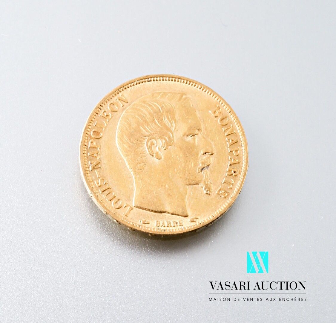 Null 20-Franc-Goldmünze mit der Darstellung von Napoleon III. Mit nacktem Oberkö&hellip;