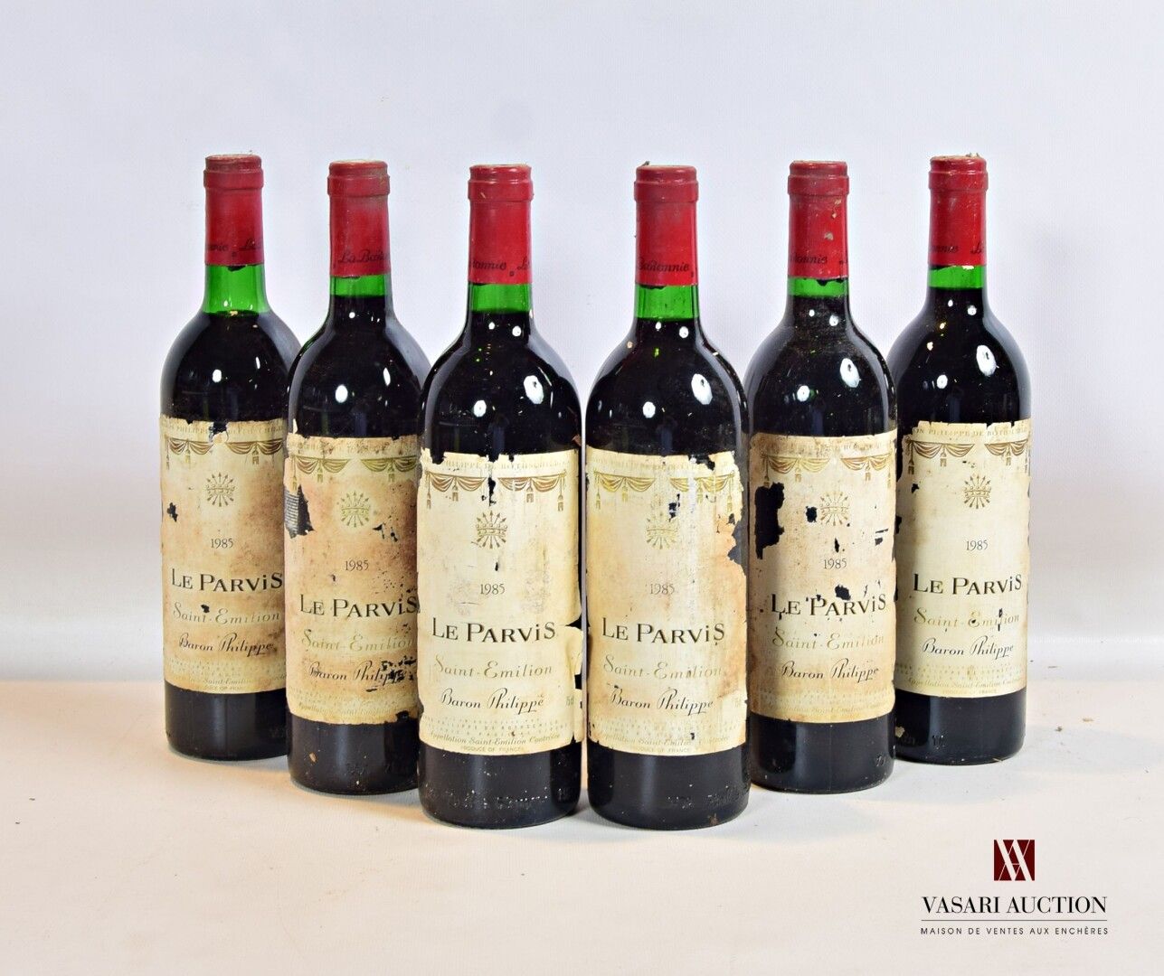 Null 6 bottles LE PARVIS St Emilion mise neg. 1985

	Faded, stained and torn (fr&hellip;
