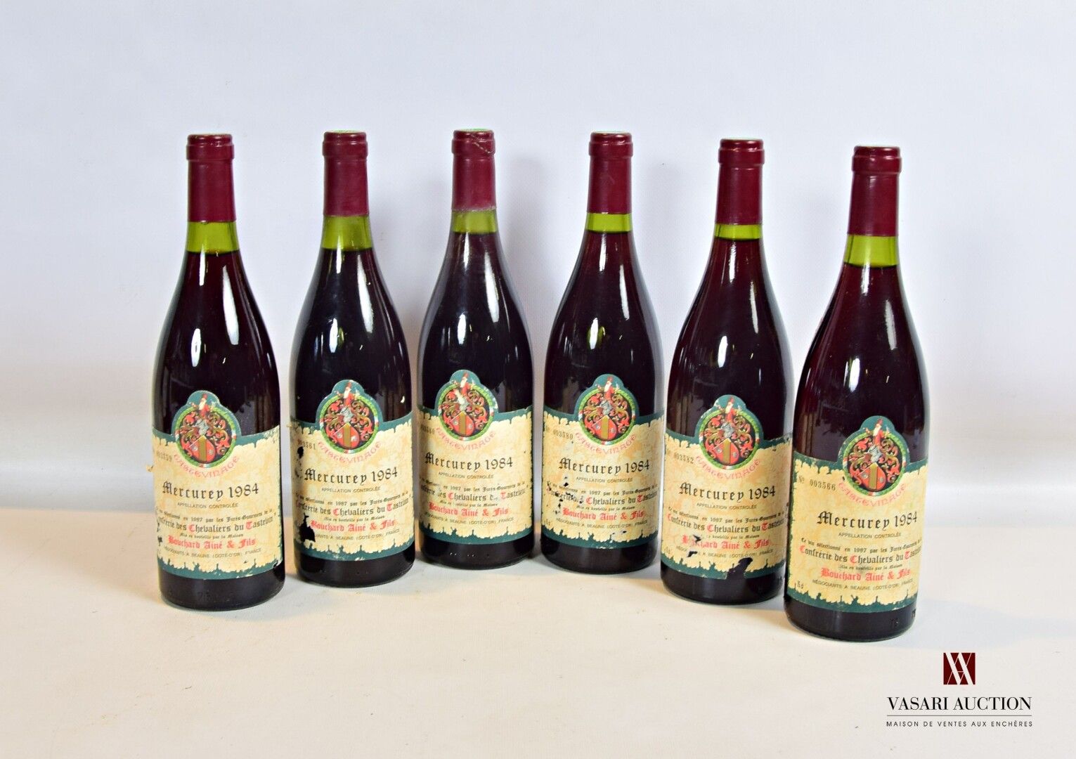 Null 6 botellas MERCUREY mise Bouchard Ainé & Fils 1984

	Y. Un poco descolorido&hellip;