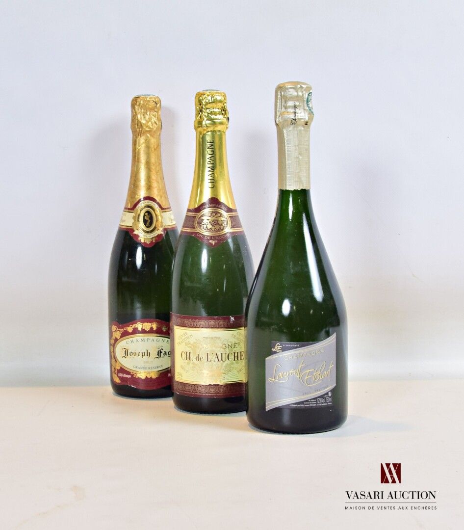Null Lot de 3 bouteilles comprenant :		

1 bouteille	Champagne Joseph FAGOT Brut&hellip;