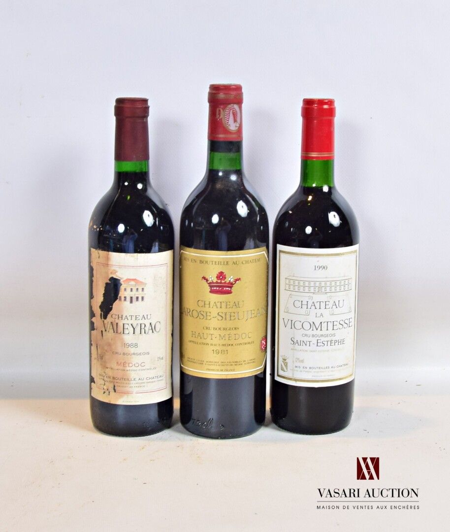 Null Lot de 3 blles comprenant :		

1 bouteille	Château LA VICOMTESSE	St Estèphe&hellip;