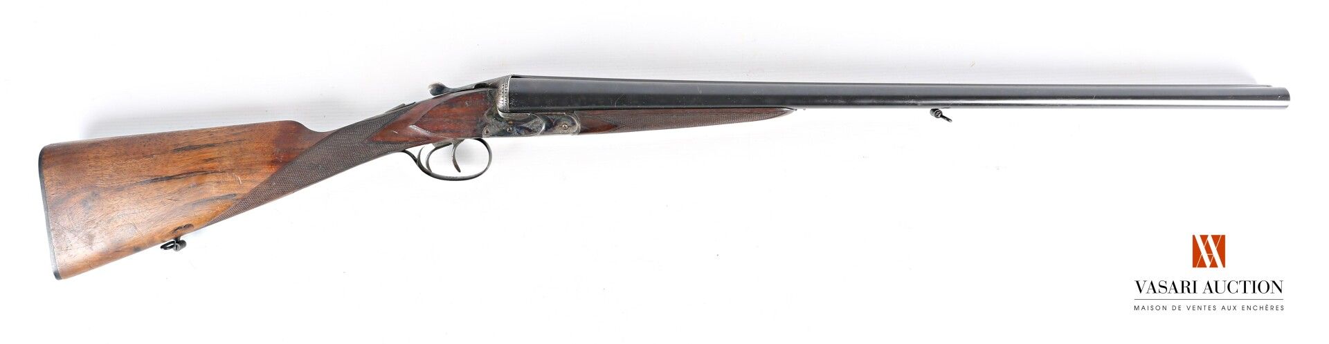 Null Hammerlose Jagdgewehr aus Stephanois Modell PLUME, Kaliber 12-65, nebeneina&hellip;