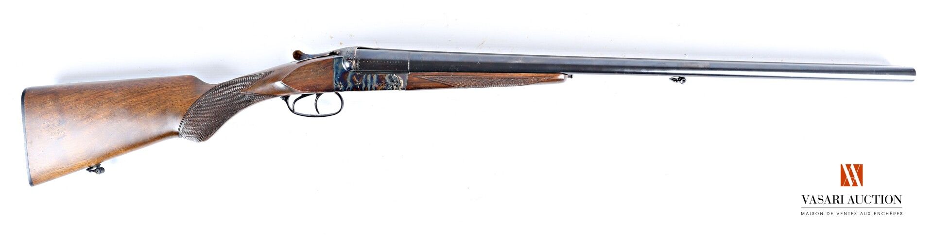 Null 无锤霰弹枪RIF口径12-70，由MAFF（法国武器制造厂）在圣埃蒂安制造，70厘米并排镜面枪管，硬壳直枪托，双扳机，37厘米处的半手枪握把，BE，长&hellip;