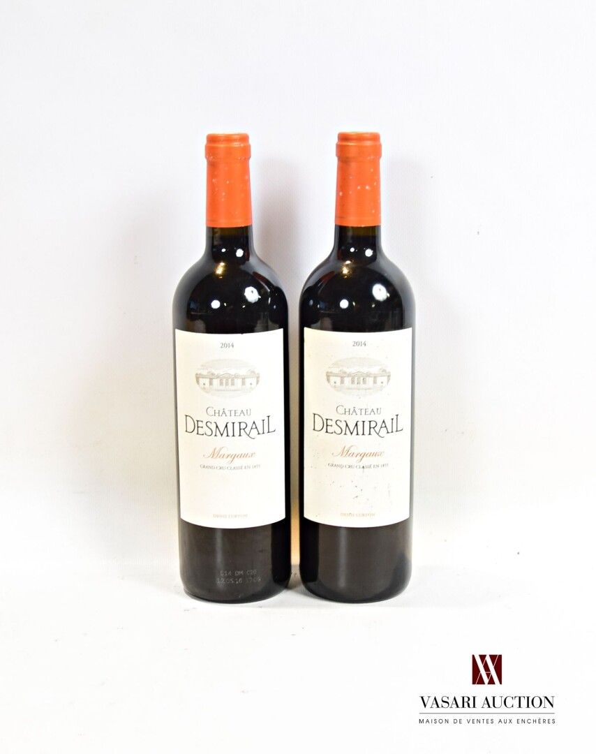 Null 2 bouteilles	Château DESMIRAIL	Margaux GCC	2014

	Et.: 1 à peine tachée, 1 &hellip;