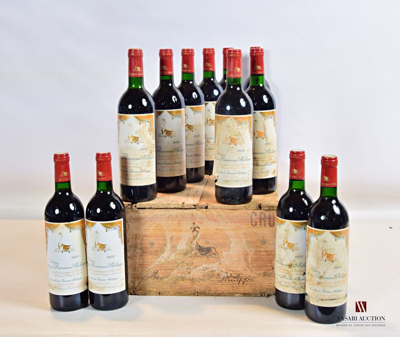 Null 12 botellas Château MOUTON BARONNE PHILIPPE Pauillac GCC 1988

	Y. Más o me&hellip;