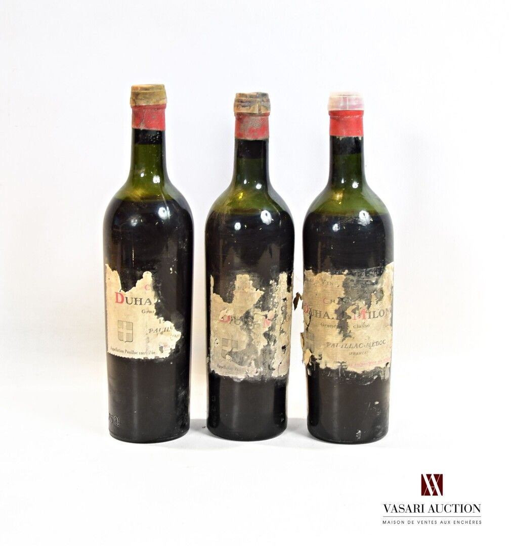 Null 3 bottles Château DUHART MILON Pauillac GCC 1937

	And. Very torn. N: 1 ht/&hellip;