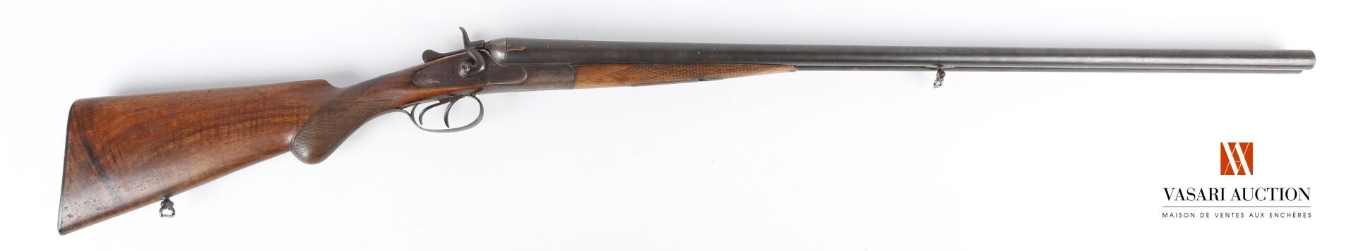 Null 霰弹枪，由外部锤子进行中央打击，口径16/65，75厘米并列的枪管，带有圆形嵌入物，枪膛上标有 "JP Sauer & Sohn Suhl "和 "F&hellip;