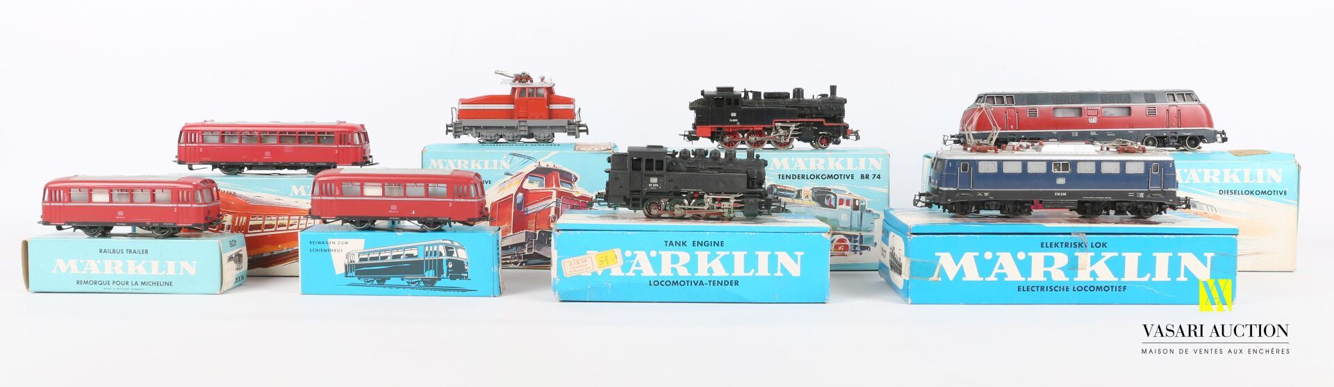 MARKLIN 
Ref : 3095 locomotive tender BR74 
Ref : 3016 Automotrice 
Ref : 3037 M&hellip;