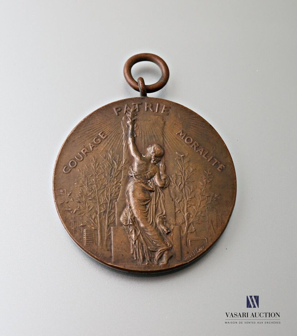 Médaille en bronze d'après Henri Chapu (1833-1891) "Union des sociétés de gymnas&hellip;