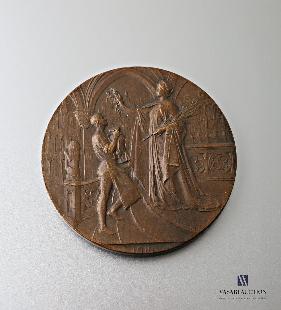 Null Bronzemedaille nach Godefroid Devreese (1861-1941) "Königreich Belgien Welt&hellip;