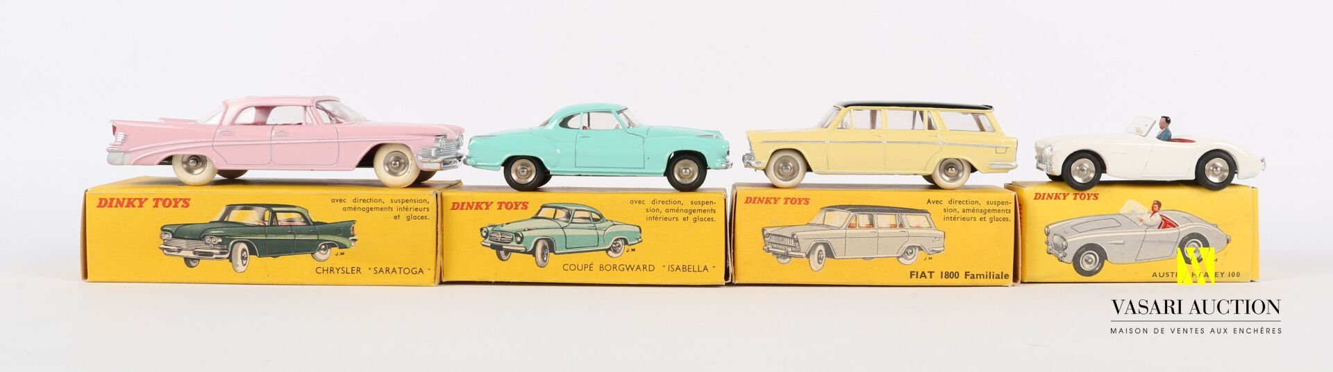 Null DINKY TOYS (FR)

Lot of four vehicles : Austin Healey 100 Ref 546 - Fiat 18&hellip;